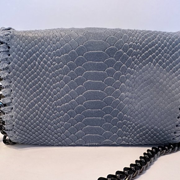 Snake Skin Light Blue Crossbody with Chain - Picture 4 of 5